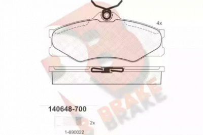 R BRAKE rb0648 -  Комплект тормозных колодок, дисковый тормоз